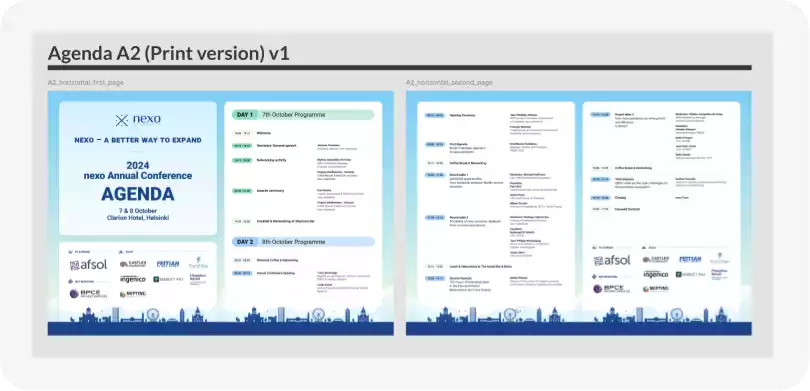 Agenda Printables Design for Nexo Annual Conference 2024
