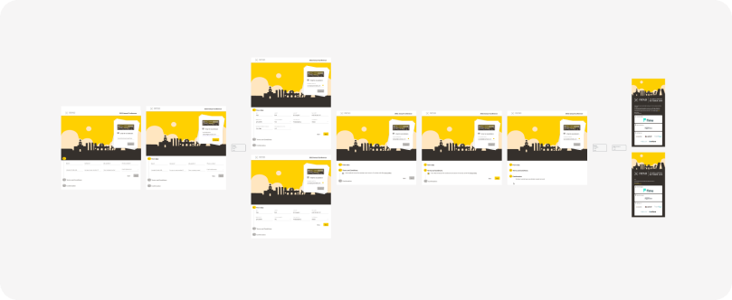 Registration flow presented on mockups.