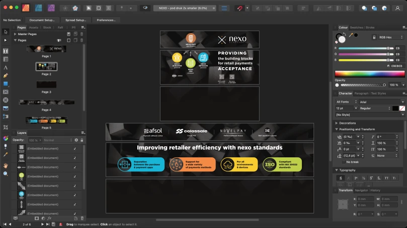 Desktop Publishing Print-Ready Design for the Nexo Standards Booth for the Paris Retail Week 2023