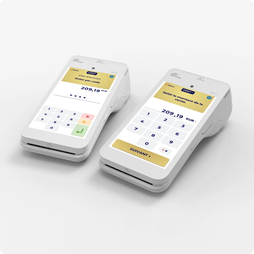 Two Dedicated Keyboards design showcased on two PAX A920 terminals