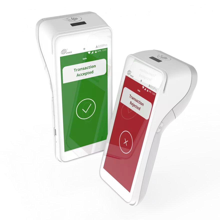 Transaction Accepted and Rejected Screens on PAX A920Pro