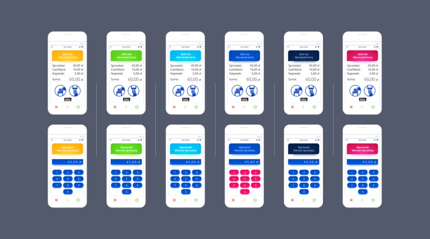 A presentation of six colour variations based on the chosen UI Style.